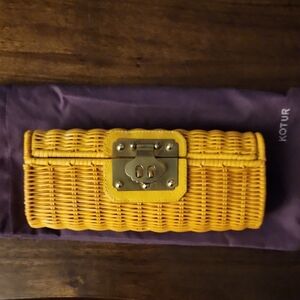 Kotur Mustard Woven Clutch